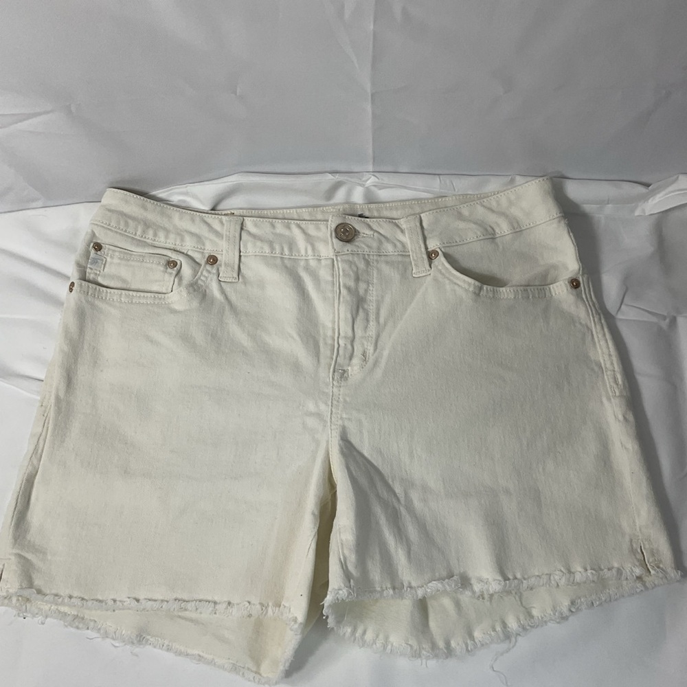 7 For All Mankind Off-White Jean Shorts